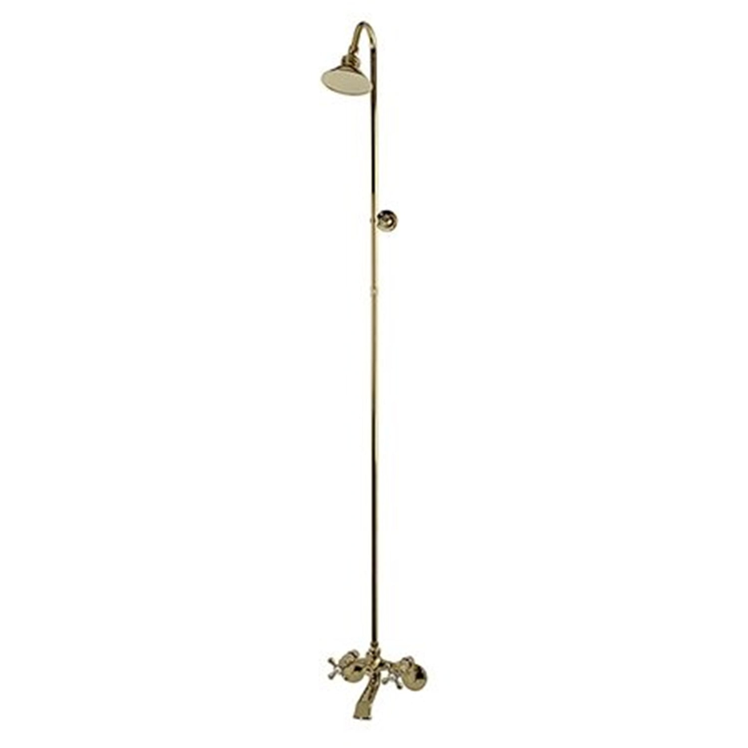 Kingston Brass Vintage Two-Handle 2-Hole Wall Mount Clawfoot Tub Faucet Package with Shower Combo