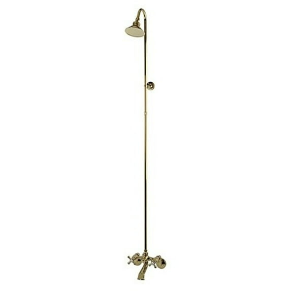 Kingston Brass Vintage Two-Handle 2-Hole Wall Mount Clawfoot Tub Faucet Package with Shower Combo