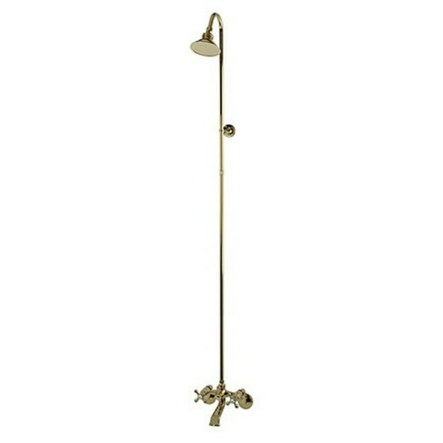 Kingston Brass Vintage Two-Handle 2-Hole Wall Mount Clawfoot Tub Faucet Package with Shower Combo