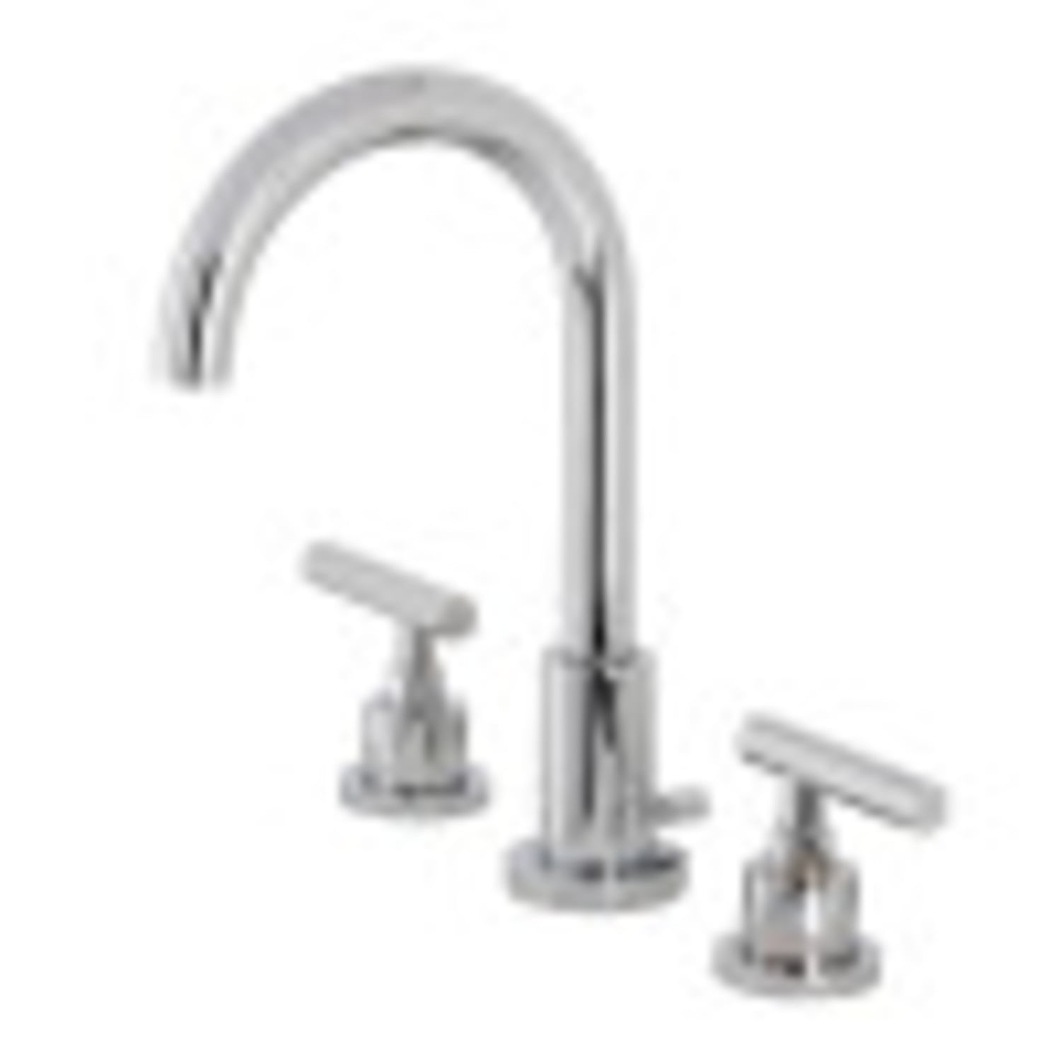 Kingston Brass Manhattan Two-Handle 3-Hole Deck Mount Widespread Bathroom Faucet with Brass Pop-Up Drain