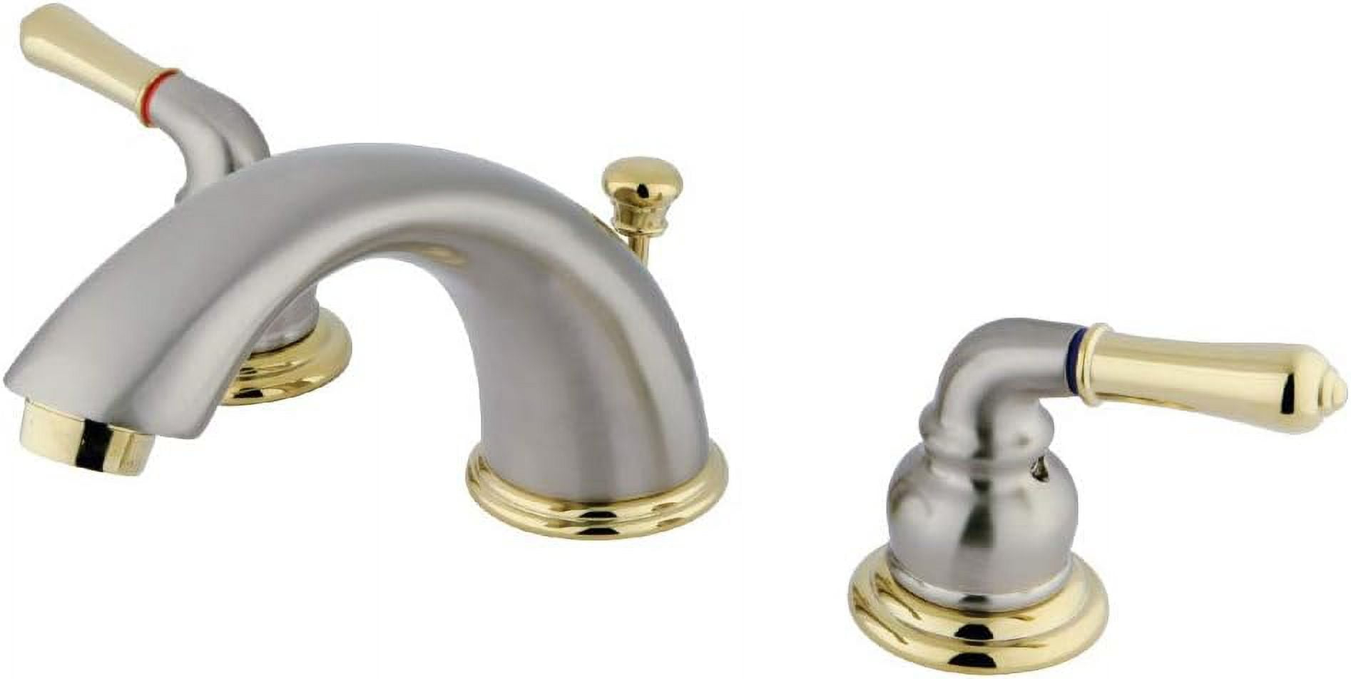 Kingston Brass Magellan Two-Handle 3-Hole Deck Mount Widespread Bathroom Faucet with Retail Pop-Up Drain