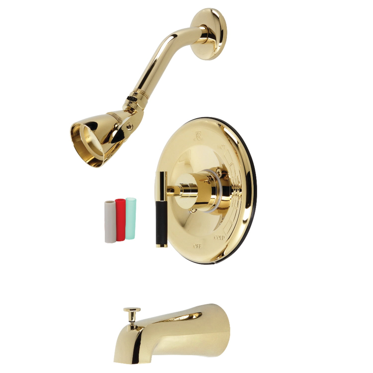 Kingston Brass KB6632CKL Kaiser Single-Handle Tub and Shower Faucet, Polished Brass