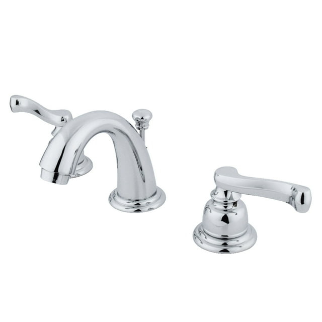 Kingston Brass Royale Two-Handle 3-Hole Deck Mount Widespread Bathroom Faucet with Retail Pop-Up Drain