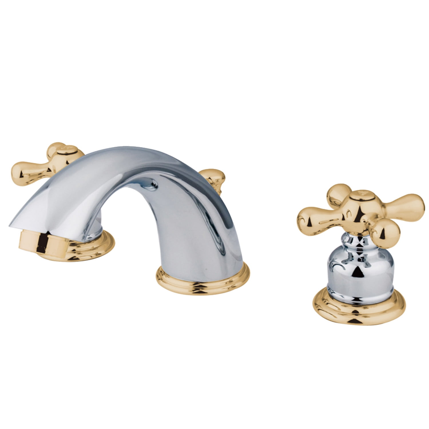 Kingston Brass Victorian Two-Handle 3-Hole Deck Mount Widespread Bathroom Faucet with Retail Pop-Up Drain