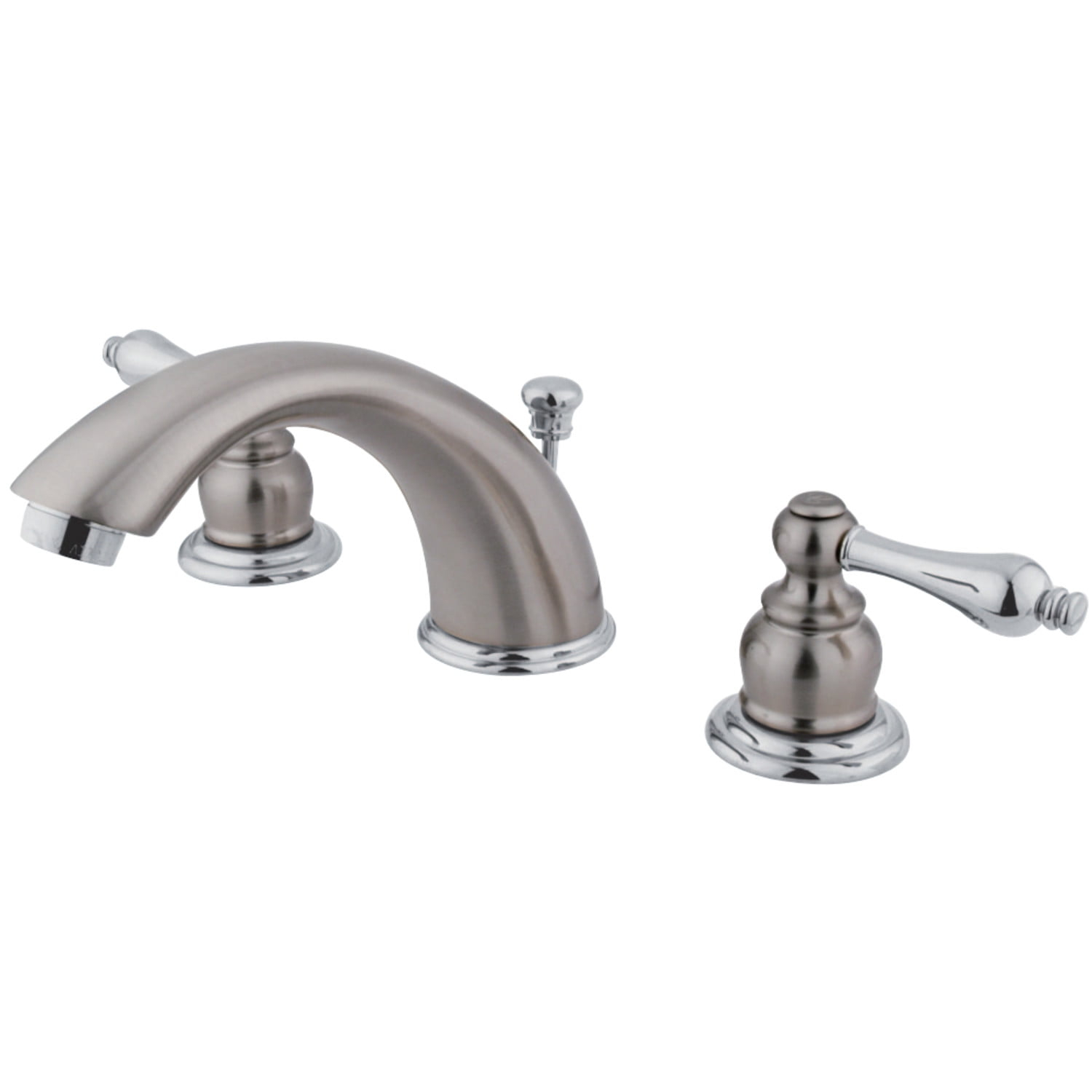 Kingston Brass KB977AL Victorian Widespread Bathroom Faucet, Brushed Nickel/Polished Chrome