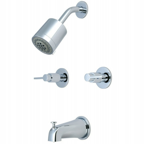 Kingston Brass NuvoFusion Double-Handle Tub and Shower Faucet