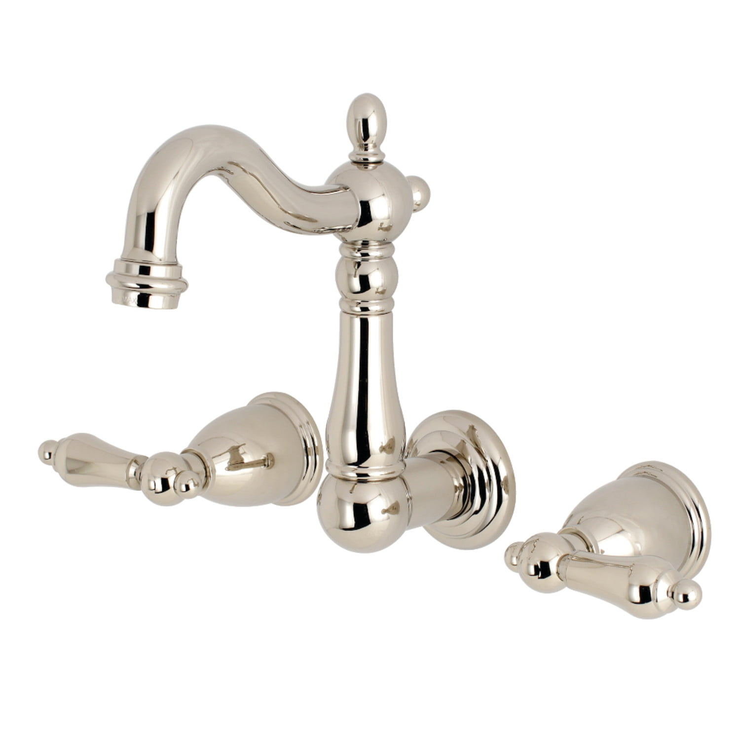 Kingston Brass Heritage Two-Handle 3-Hole Wall Mount Bathroom Faucet
