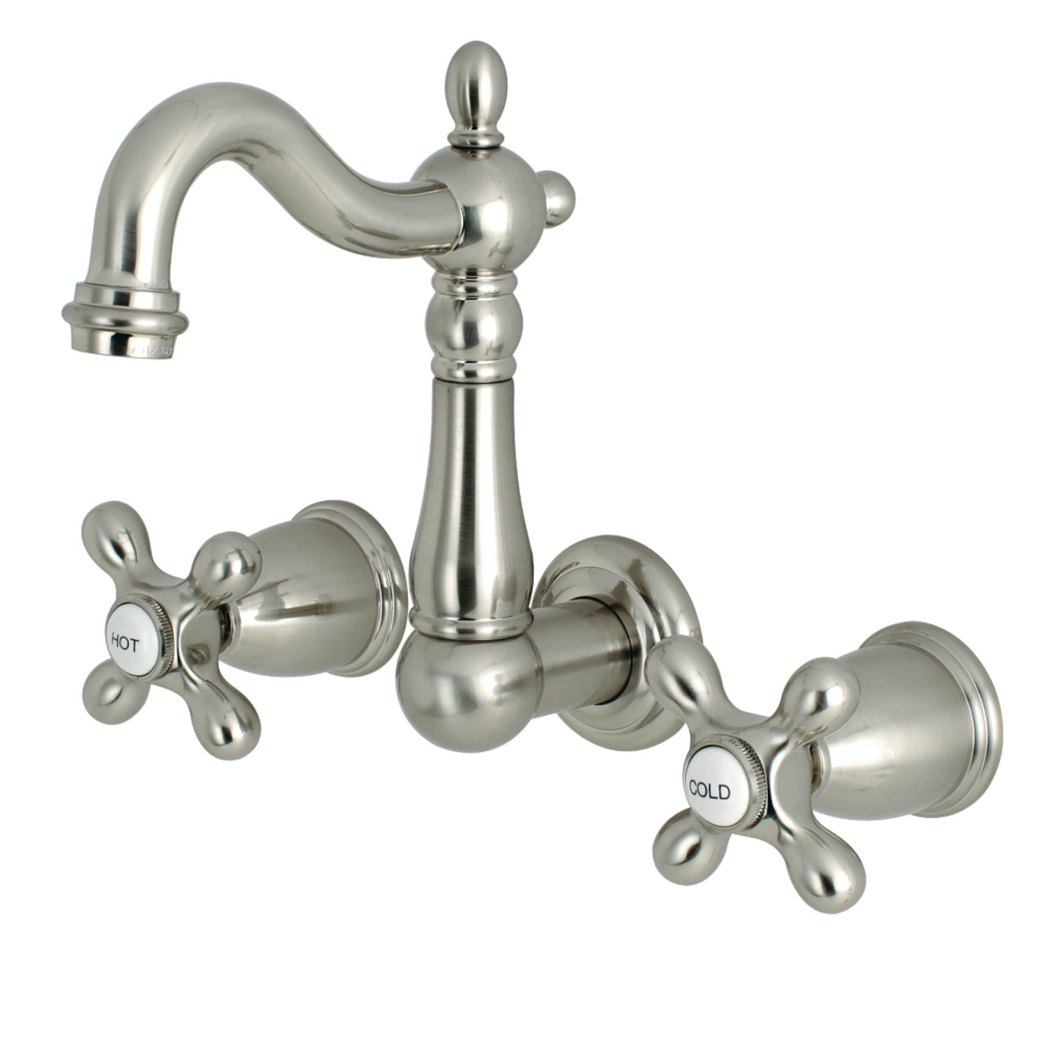 Kingston Brass Heritage Two-Handle 3-Hole Wall Mount Bathroom Faucet