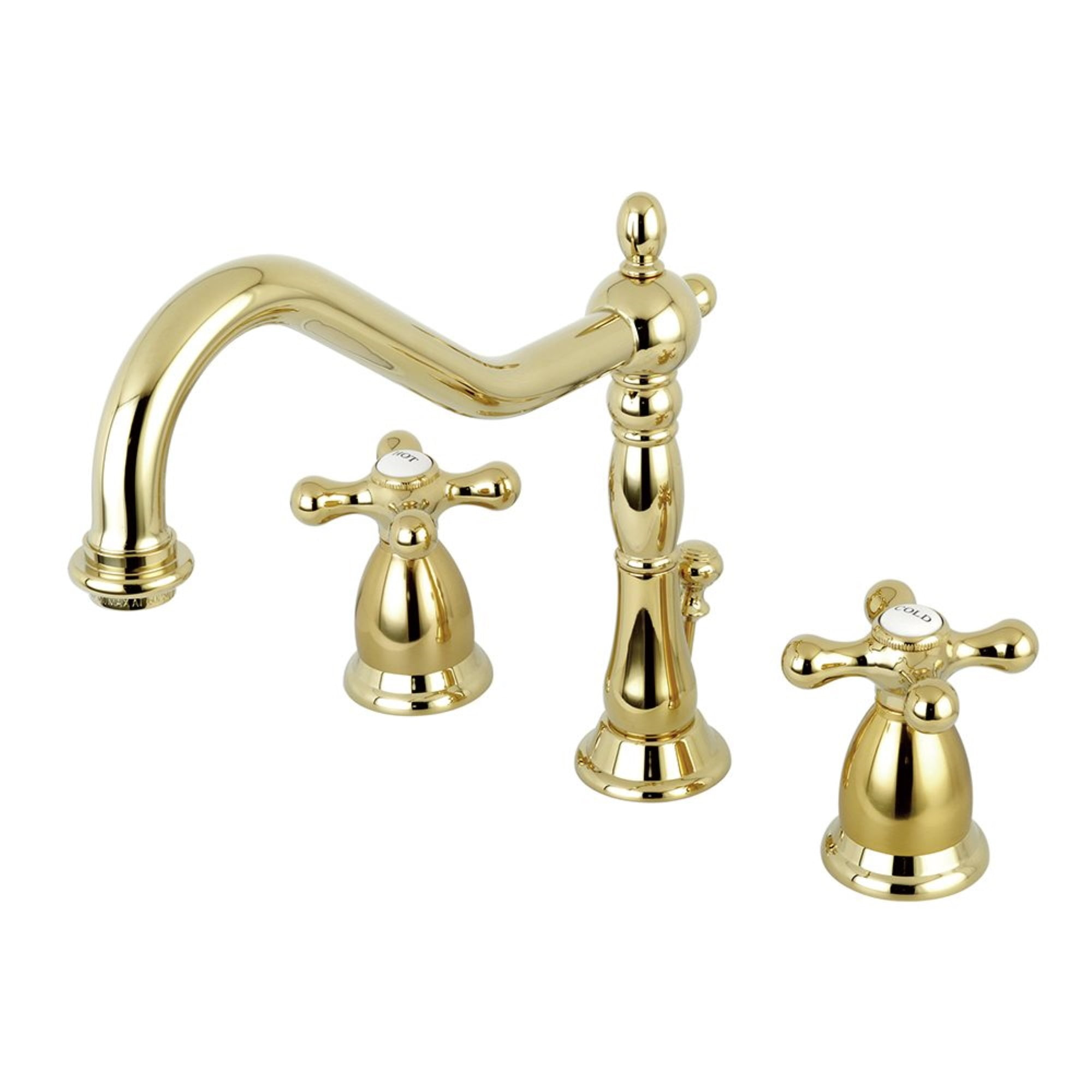 Kingston Brass KS1992AX 8 in. Widespread Standard Mount Bathroom Faucet, Polished Brass