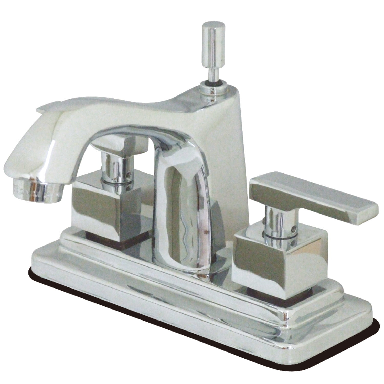 Kingston Brass Executive Two-Handle 3-Hole Deck Mount 4" Centerset Bathroom Faucet with Brass Pop-Up