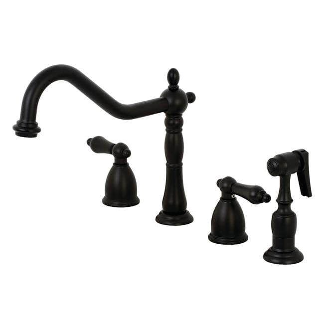 Kingston Brass Kb179.Albs Heritage 1.8 GPM Widespread Kitchen Faucet - Black
