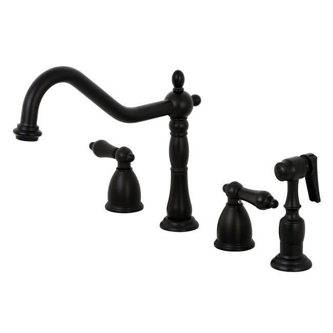 Kingston Brass Kb179.Albs Heritage 1.8 GPM Widespread Kitchen Faucet - Black