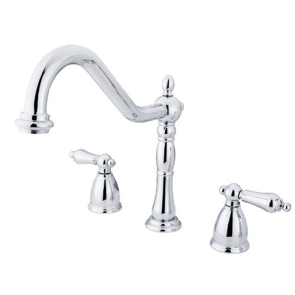 Kingston Brass Kb179.Albs Heritage 1.8 GPM Widespread Kitchen Faucet - Black