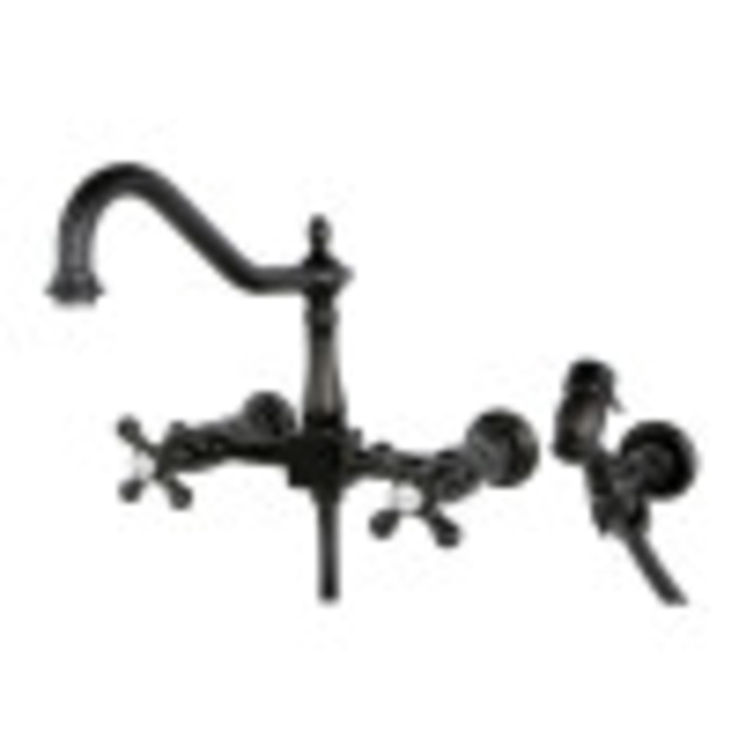 Kingston Brass Heritage Double-Handle Wall-Mount Bridge Kitchen Faucet