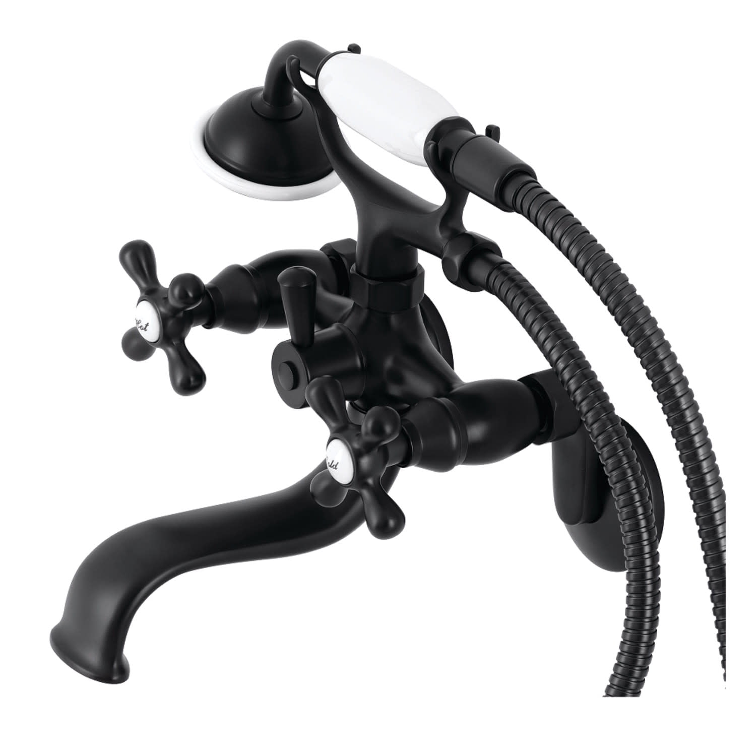 Kingston Brass Kingston Two-Handle Clawfoot Tub Faucet with Hand Shower