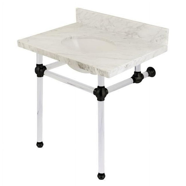Kingston Brass Templeton 30-Inch Vanity Top with Clear Acrylic Legs (8-Inch, 3-Hole)