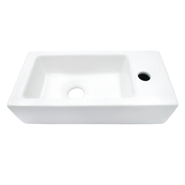 Kingston Brass Dibrach Rectangle Wall Mount Ceramic Bathroom Sink