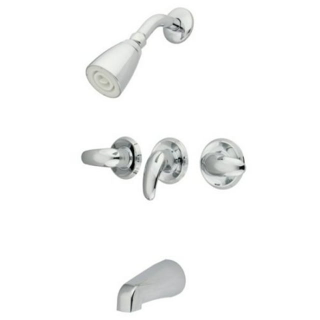 Kingston Brass Legacy Triple-Handle Tub and Shower Faucet