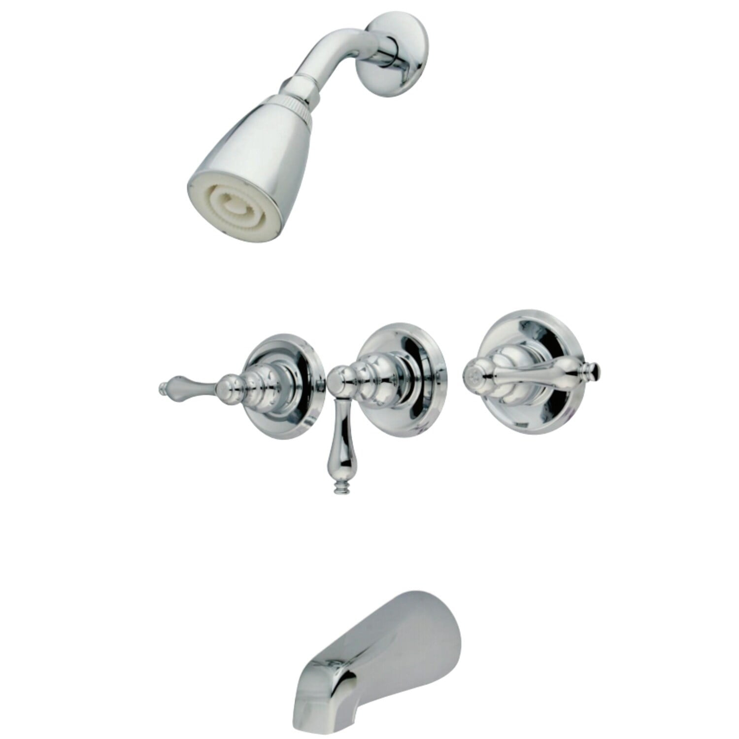 Kingston Brass Magellan Triple-Handle Tub and Shower Faucet