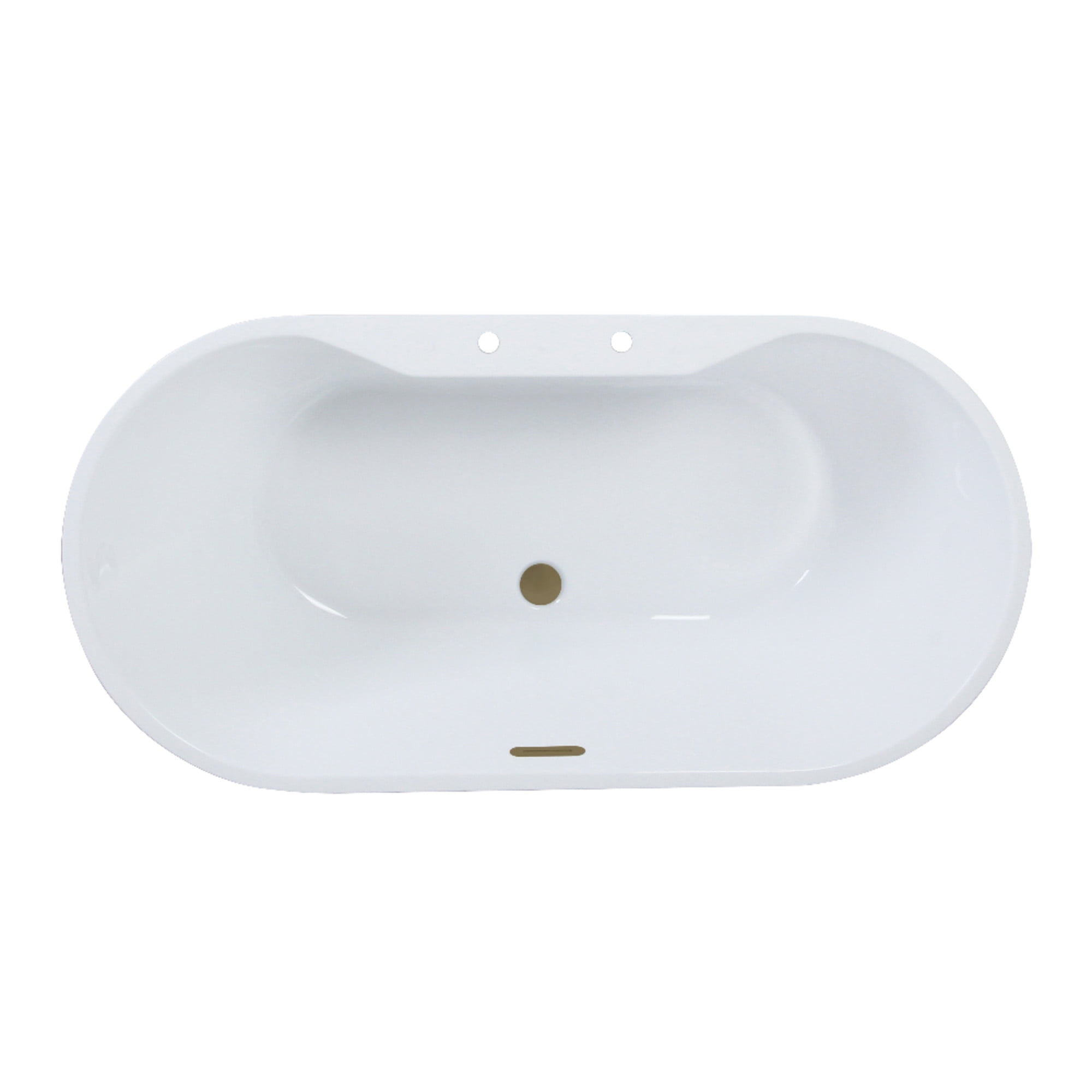 Kingston Brass VT7DE512823C423 51" Acrylic Oval Double Ended Freestanding Tub with Drain, Glossy White/Antique Brass