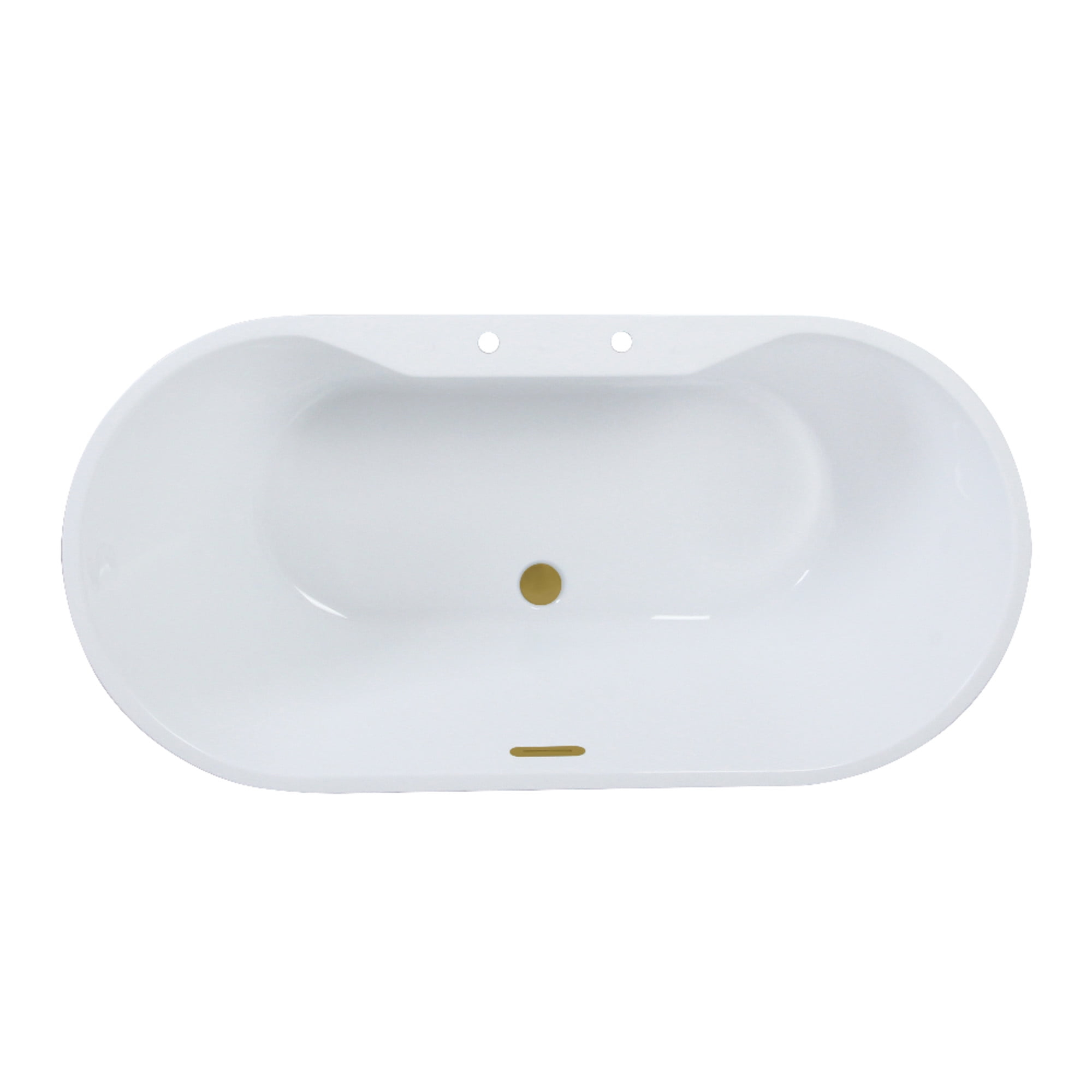 Kingston Brass Aqua Eden 51-Inch Acrylic Oval Double Ended Freestanding Tub With Drain