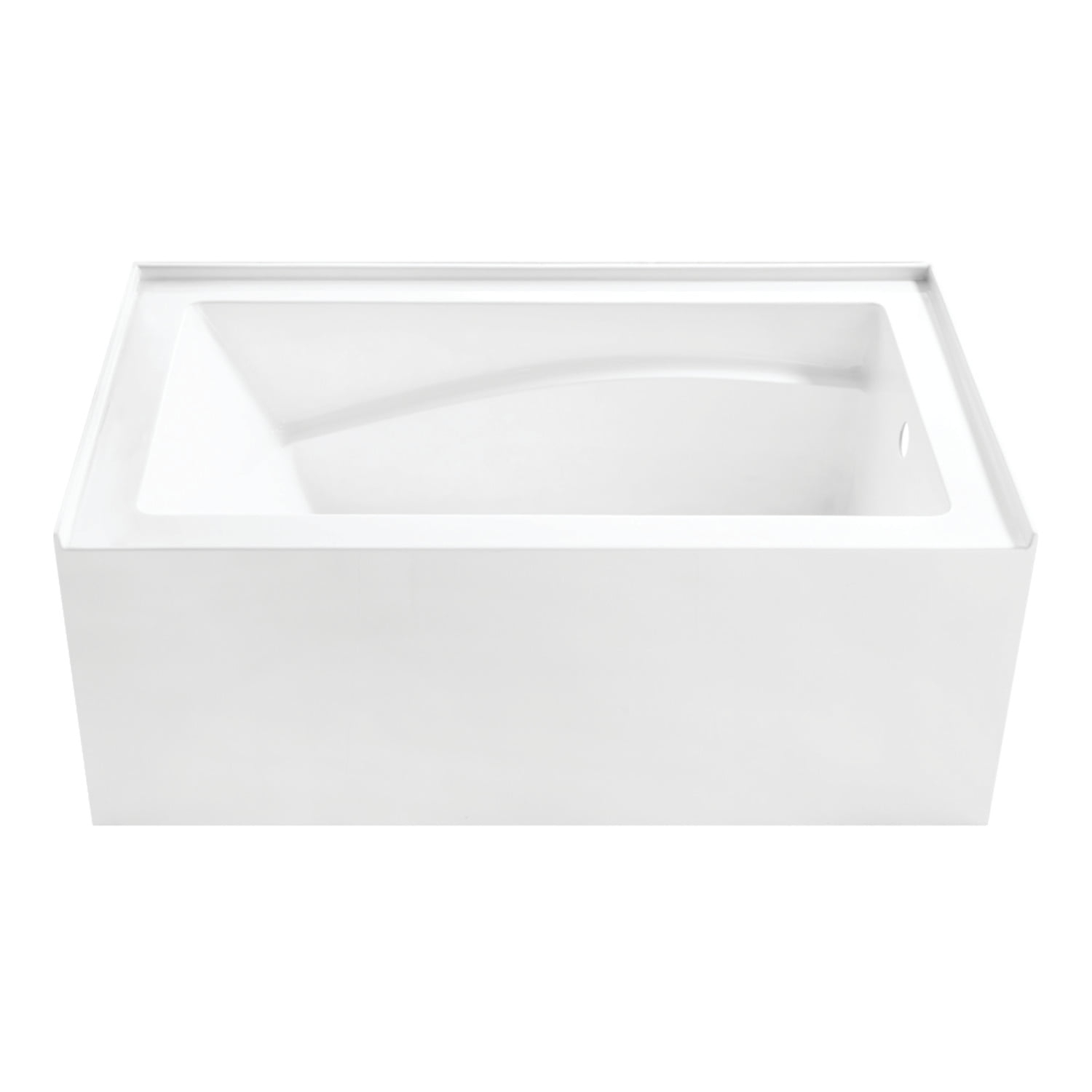 Kingston Brass Aqua Eden 54-Inch Acrylic Rectangular 3-Wall Alcove Tub, Hand Drain and Anti-Skid Surface