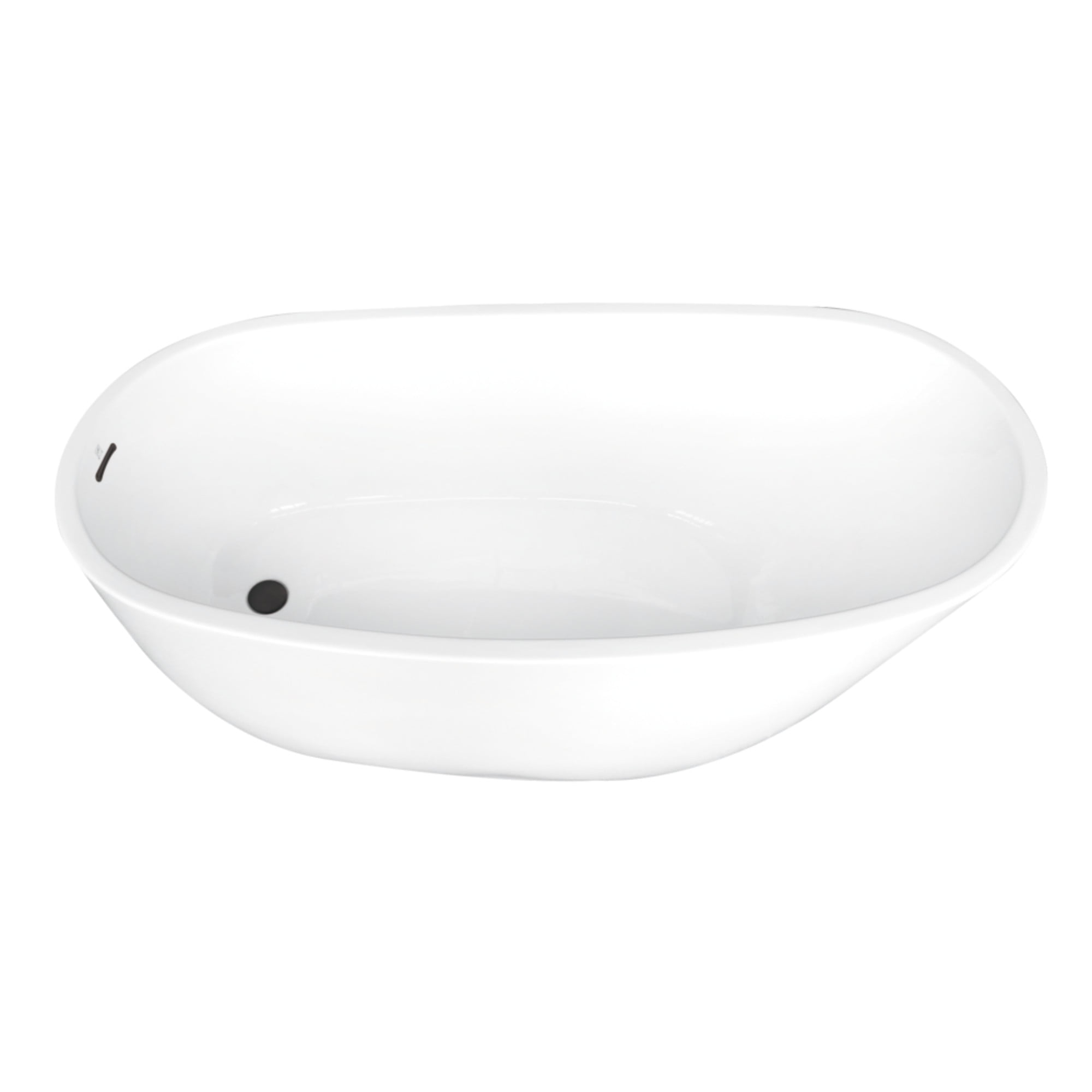 Kingston Brass Aqua Eden 68-Inch Acrylic Oval Single Slipper Freestanding Tub with Drain