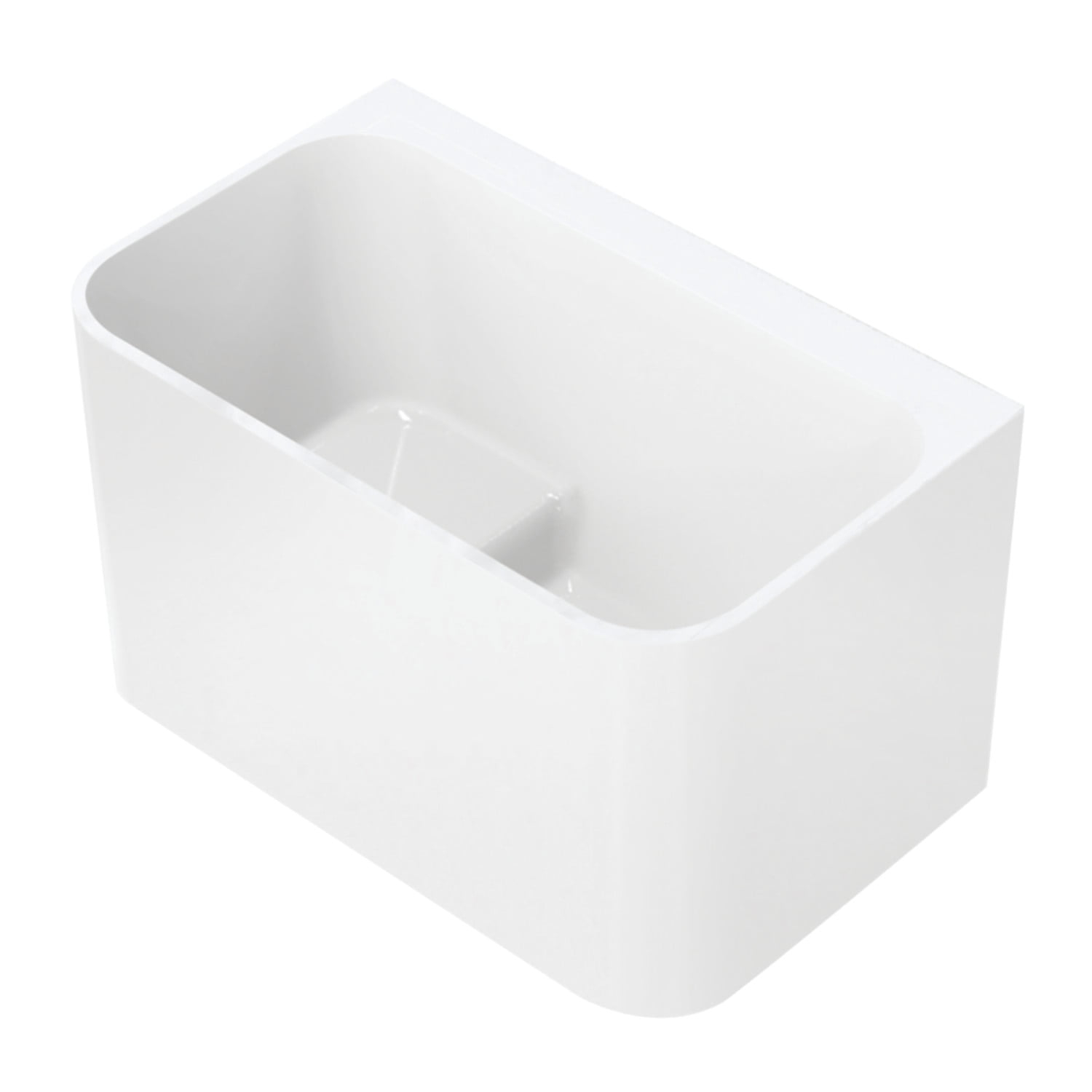 Kingston Brass Aqua Eden 47-Inch Acrylic Rectangular Double Ended Freestanding Tub with Drain and Integrated Seat