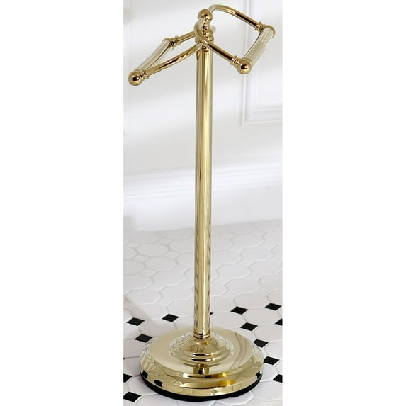 Kingston Brass Vintage Freestanding Double Roll Toilet Paper Holder Polished Brass