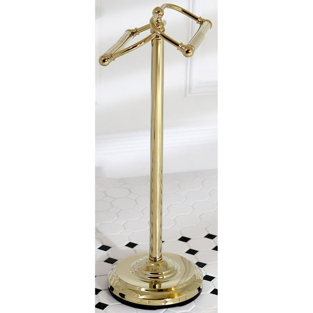 Kingston Brass Vintage Freestanding Double Roll Toilet Paper Holder Polished Brass
