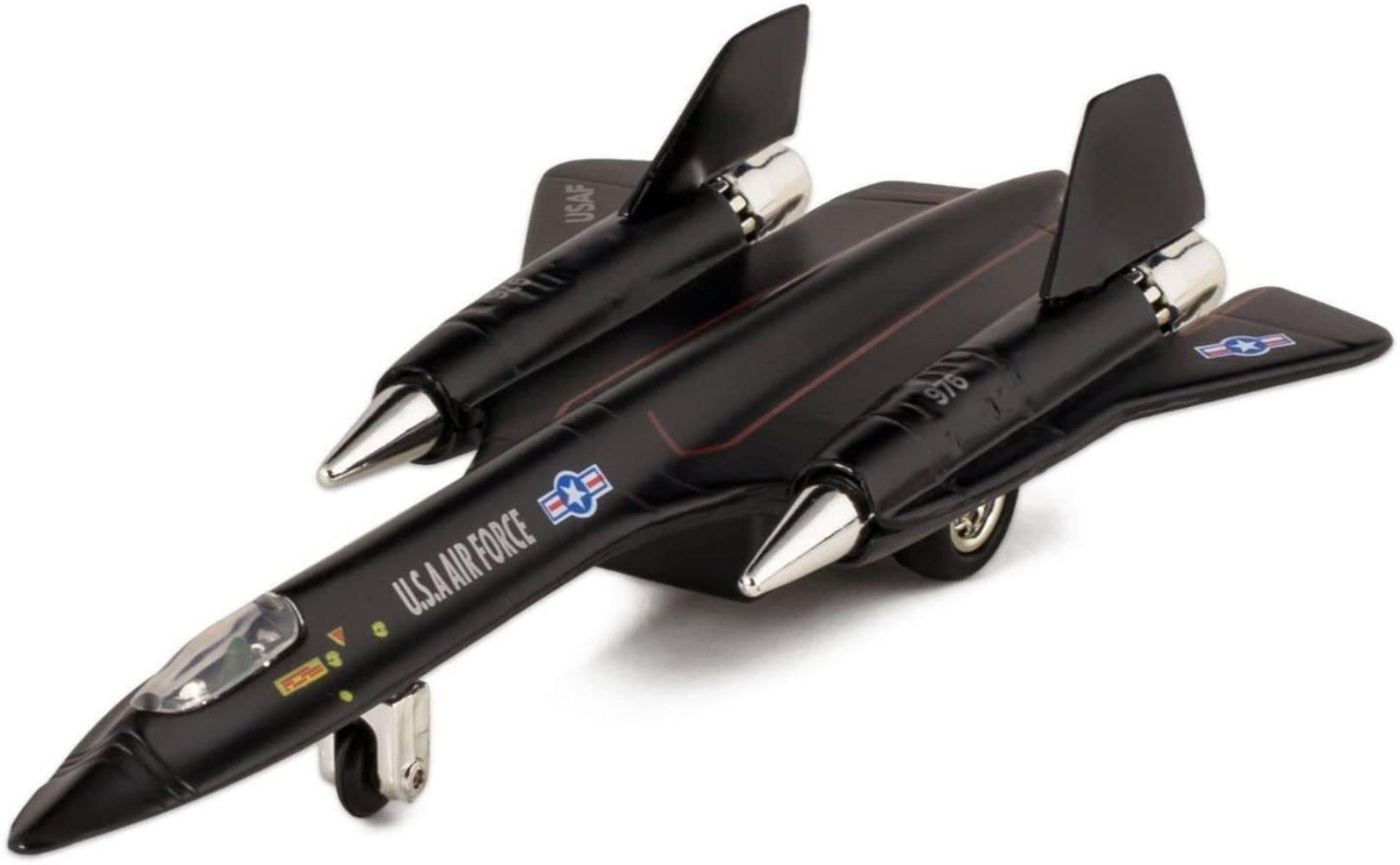 Master Toys & Novelties Black X-Planes Air Force SR-71A Blackbird Die Cast Jet Plane Toy with Pull Back Action