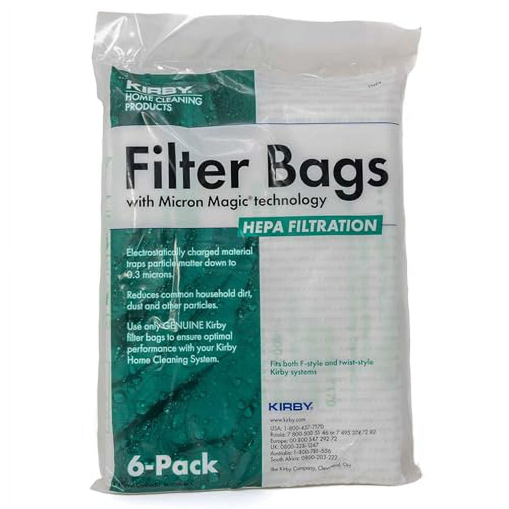 6 Genuine Kirby HEPA Filtration Universal Vacuum Bags Part Number 204814G