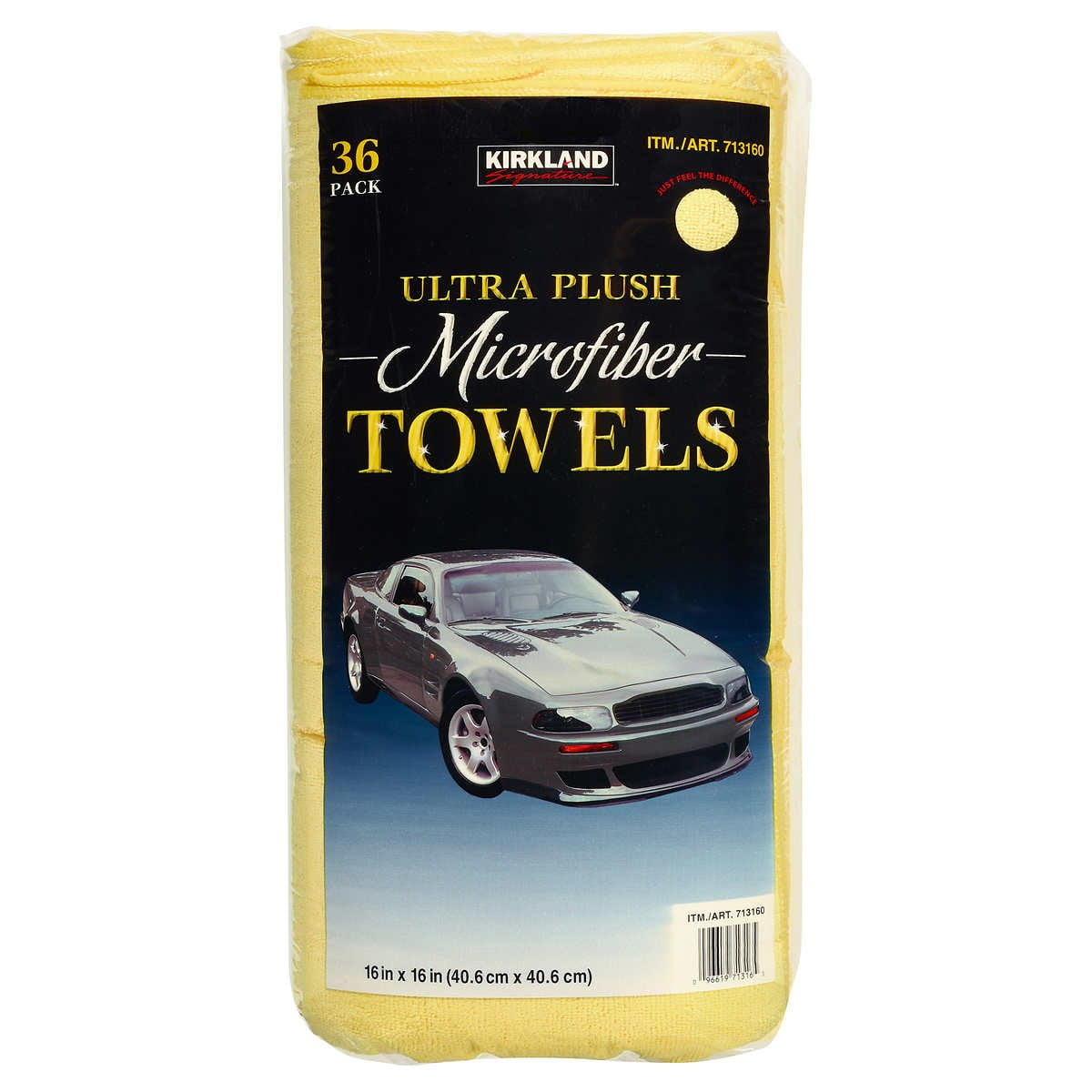 Kirkland Signature Ultra High Pile Premium Microfiber Towels, 36 Count (Pack of 1), Yellow - 713160