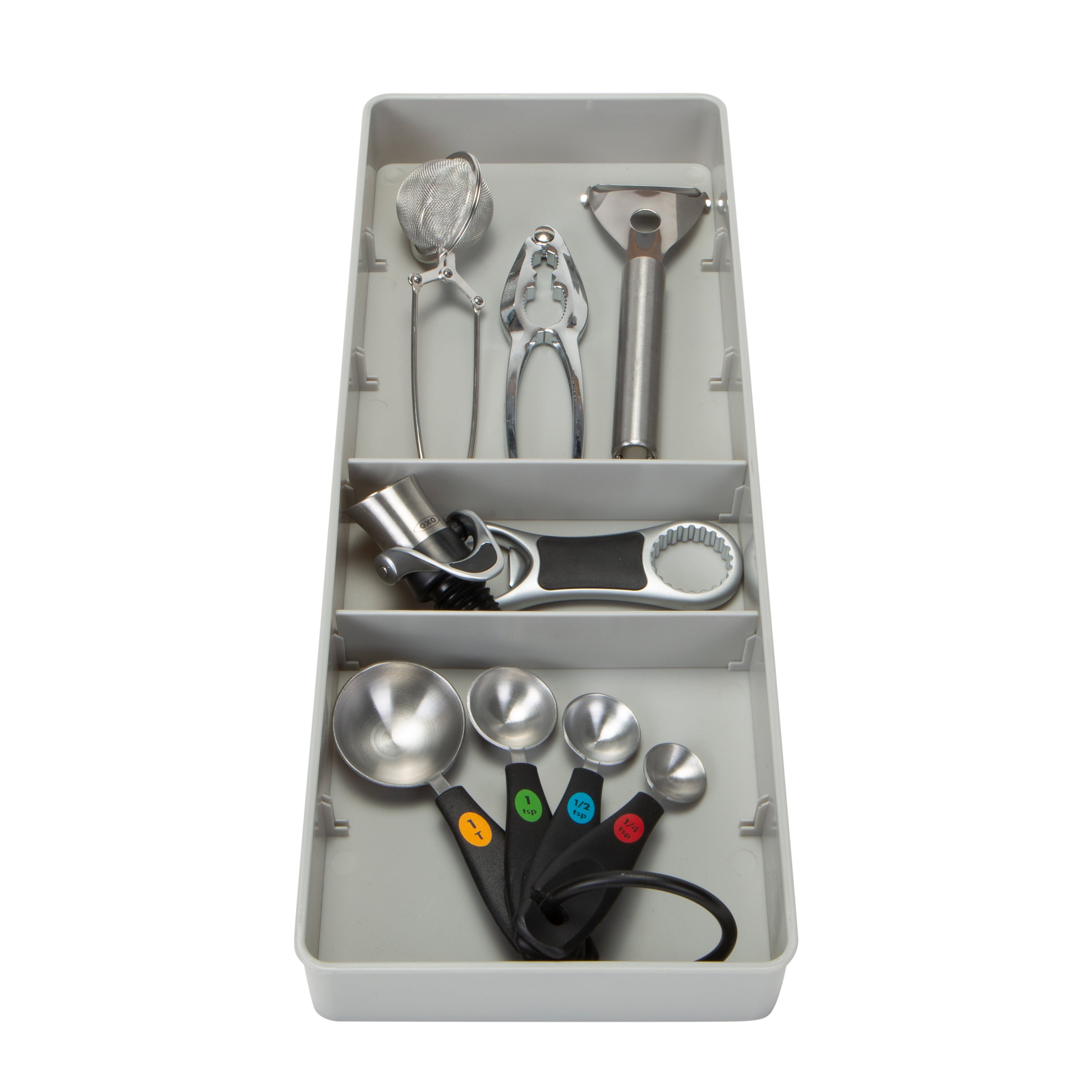 Kitchen Details Adjustable Drawer Organizer in Grey