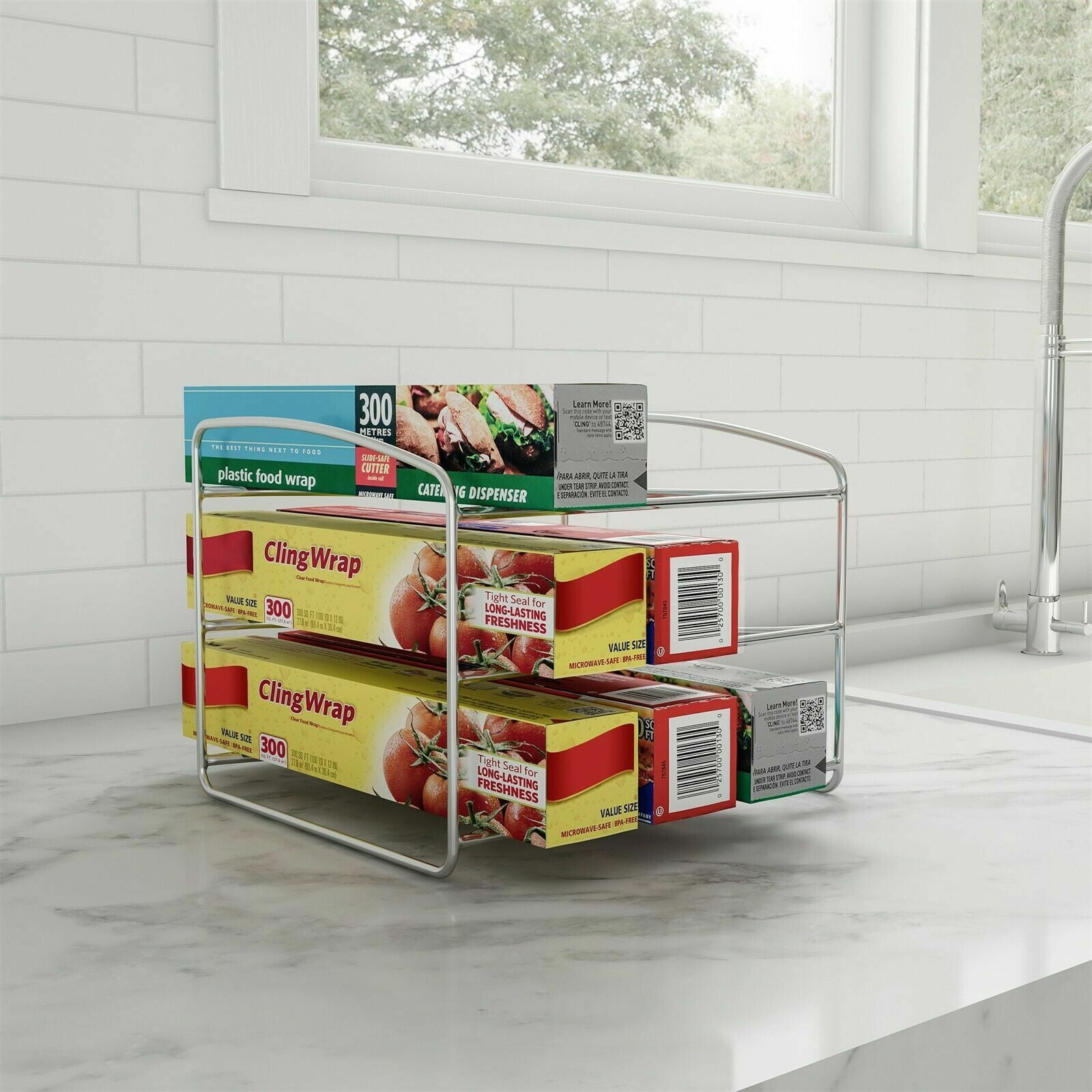 Lavish Home Iron Kitchen Wrap Storage Rack-3 Tier Pantry Organizer, Adult