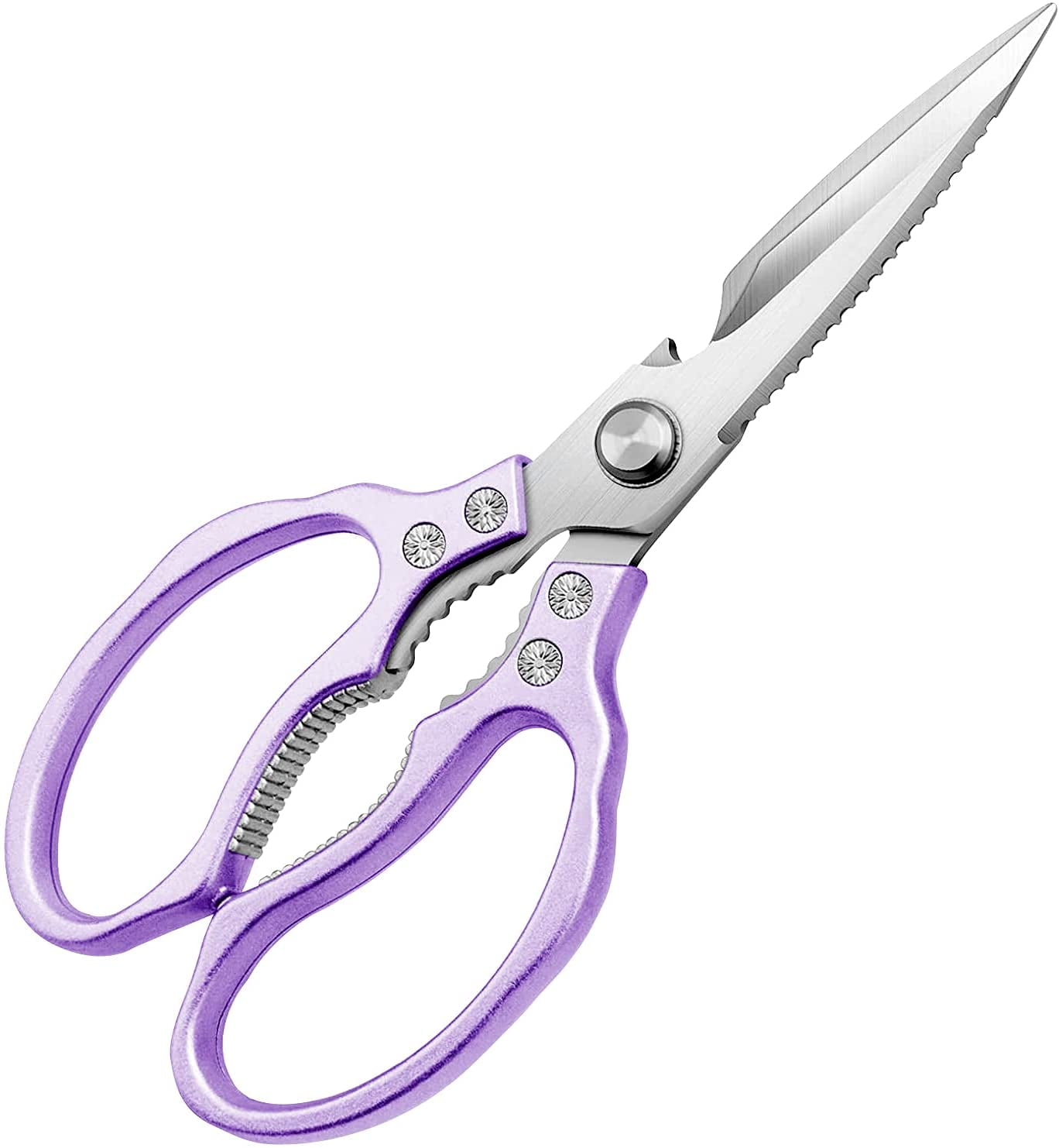 charext Kitchen Scissors, Sharp Kitchen Shears Dishwasher Safe Heavy Duty,Purple Kitchen Accessories Cooking Shears for Kitchen Meat Chicken Fish Poultry Herb Bread (Purple)