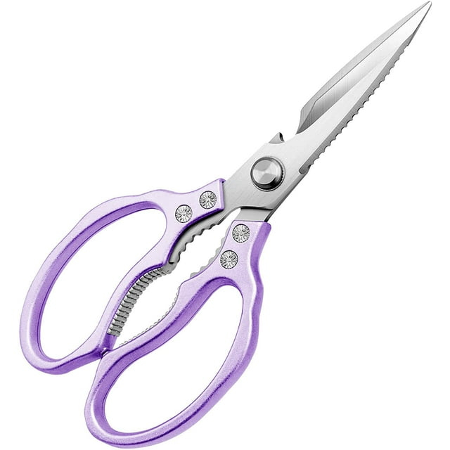 charext Kitchen Scissors, Sharp Kitchen Shears Dishwasher Safe Heavy Duty,Purple Kitchen Accessories Cooking Shears for Kitchen Meat Chicken Fish Poultry Herb Bread (Purple)