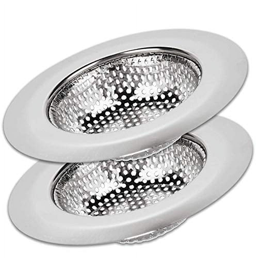 Kitchen Sink Strainer - Food Catcher for Most Sink Drains - Rust Free Stainless Steel - 2 Pack - 4.5 Inch Diameter