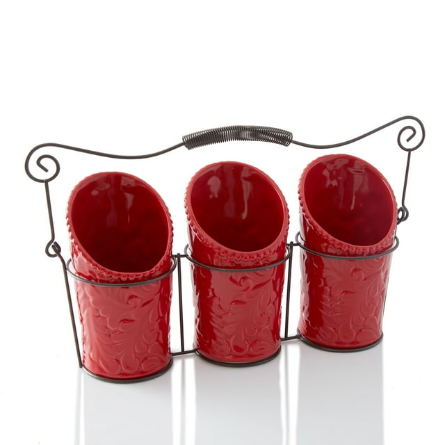 Kitchen Utensil Holder Set - Red