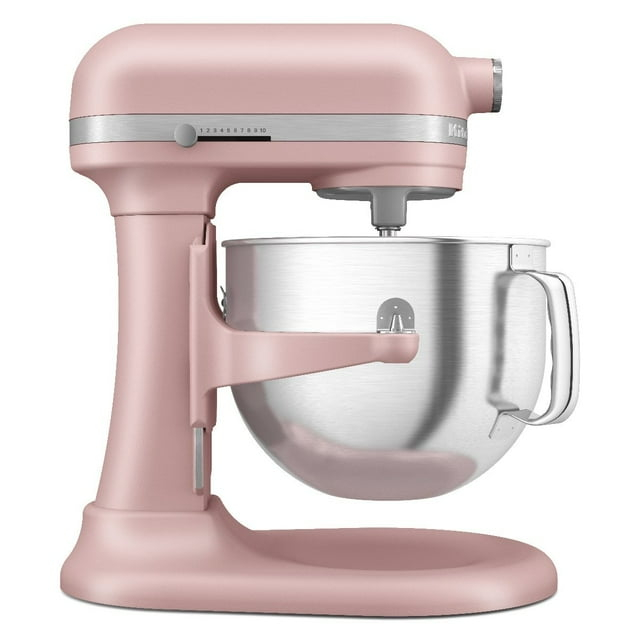 KitchenAid Bowl-Lift 7 qt Stand Mixer, Dried Rose with Flat Beater, Dough Hook, Whip