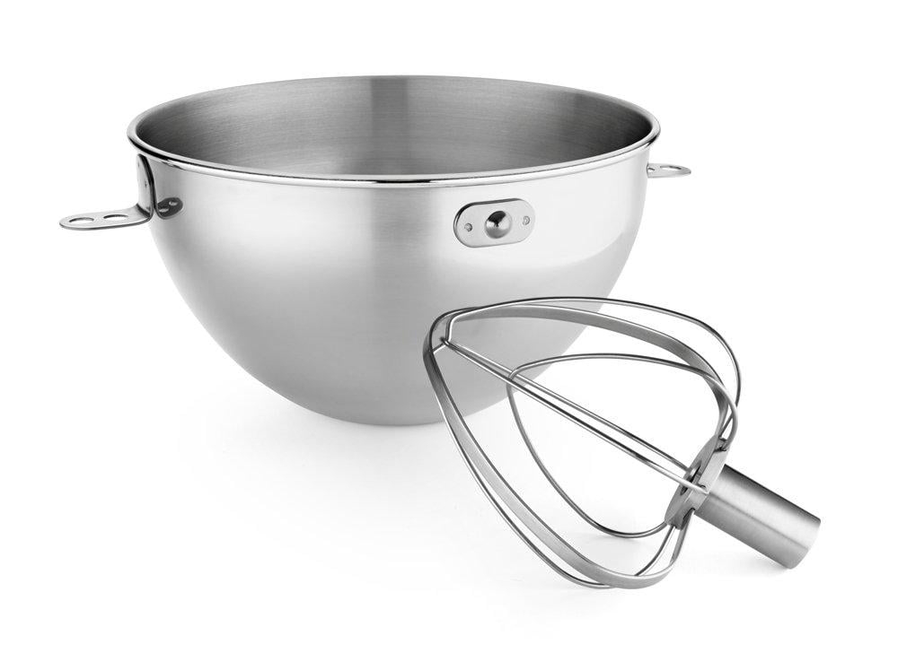 Compact Stainless Steel Mixing Bowl with Whisk Attachment