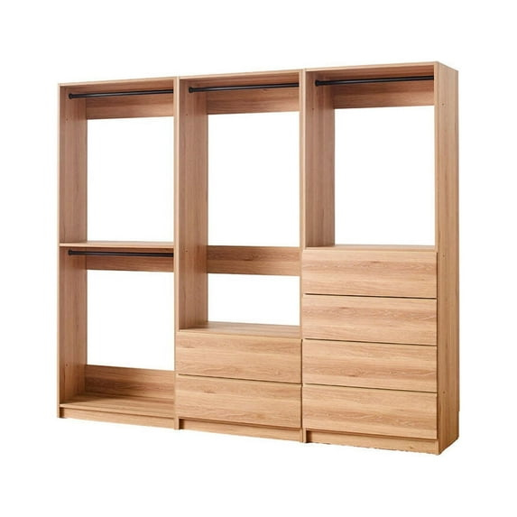 Klair Living Prosper Freestanding Walk in Wood Closet System in Oak
