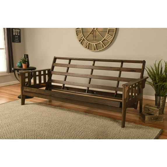 Kodiak Furniture Tucson Wood Futon Frame in Rustic Walnut Brown