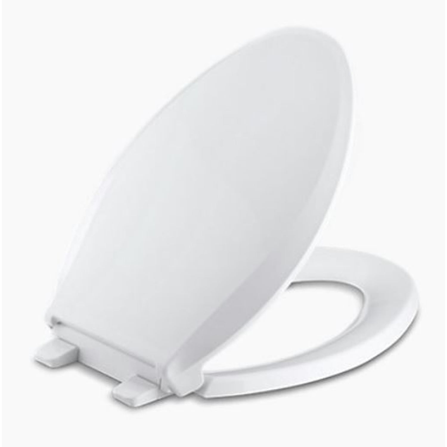 KOHLER 4636-RL-0 Cachet ReadyLatch Elongated Toilet Seat, Quiet-Close Lid and Seat, Countoured Seat, Grip-Tight Bumpers and Installation Hardware, White
