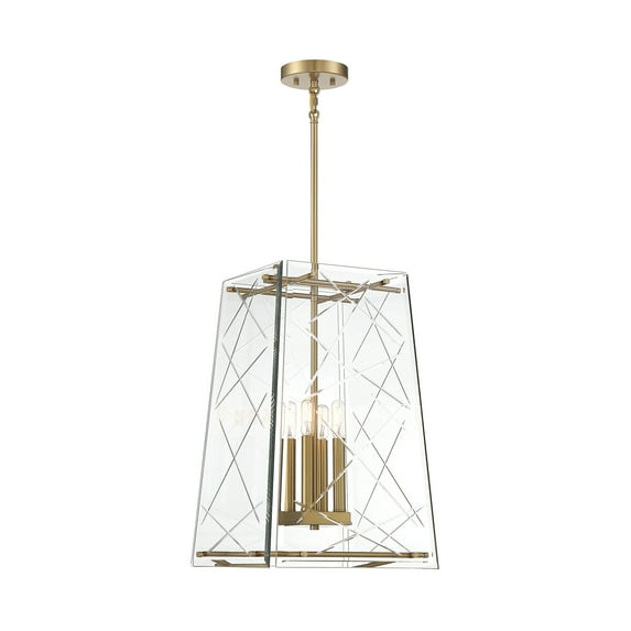 Kole 4-Light Pendant in Warm Brass
