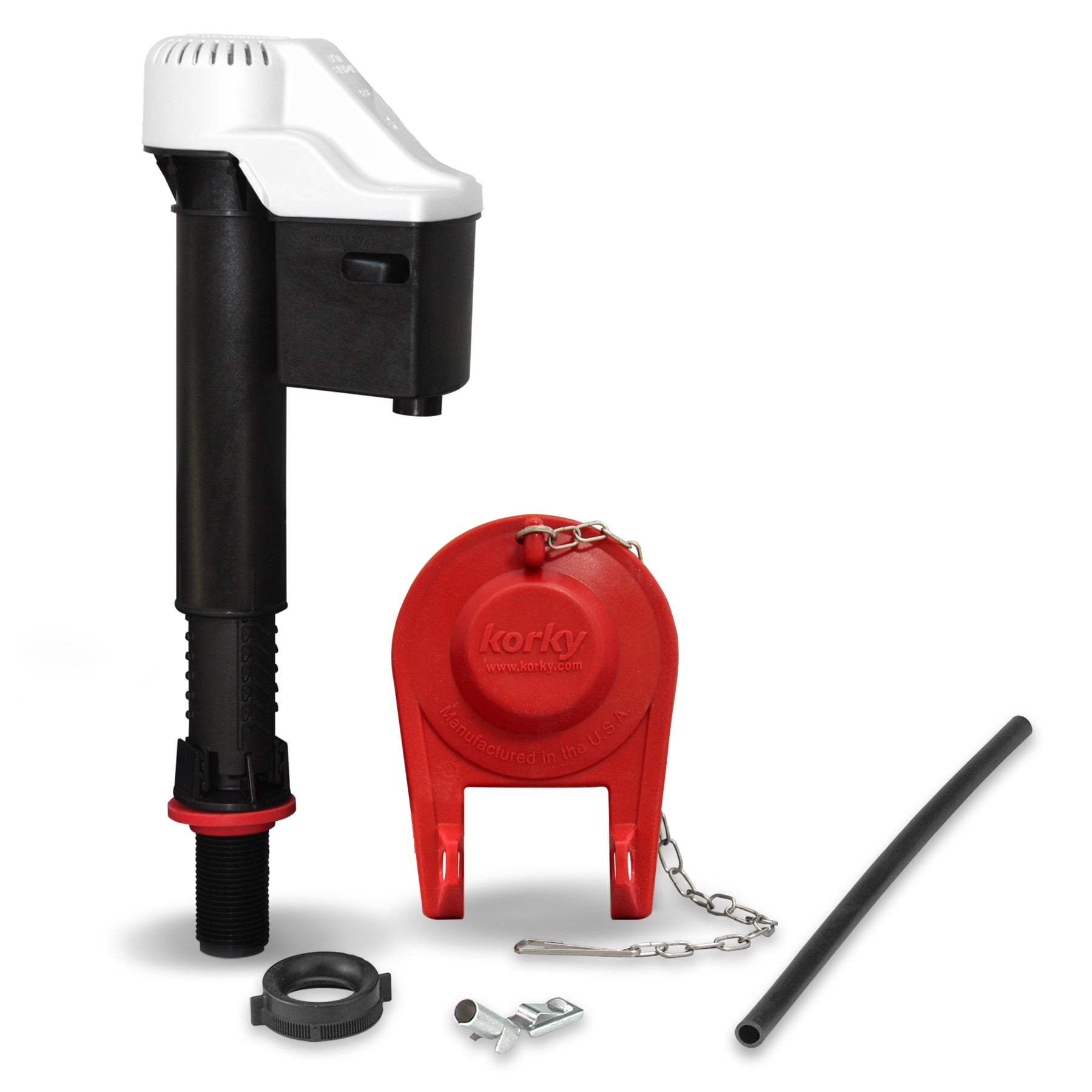 Korky QuietFILL Fill Valve and 2 inch Rubber Toilet Flapper Kit, 0.6 lb (818)