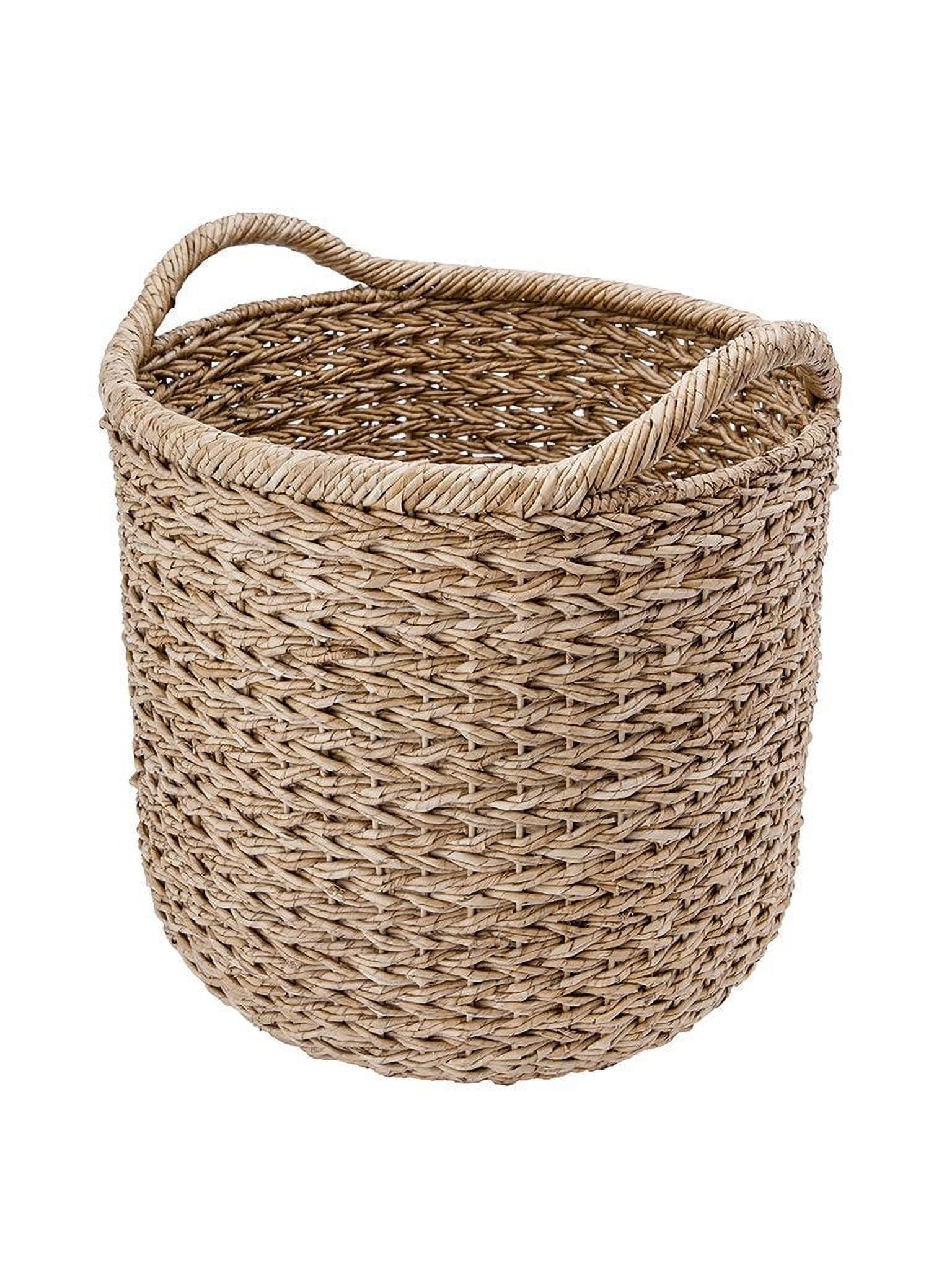 YOSITiuu Large Decorative Seagrass Storage Basket, Handmade, Seagrass Basket, Living Room, Blankets, Toy Bin, Extra Storage, Decorative Storage, Laundry Basket, Linens