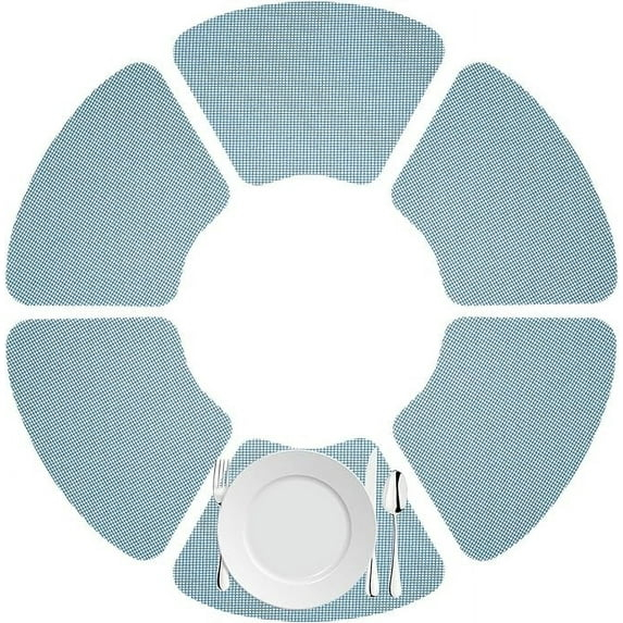Kraftware Fishnet Wedge Placemats to Add Color to Any Round Outdoor Table (Set of 6) Niagara Blue