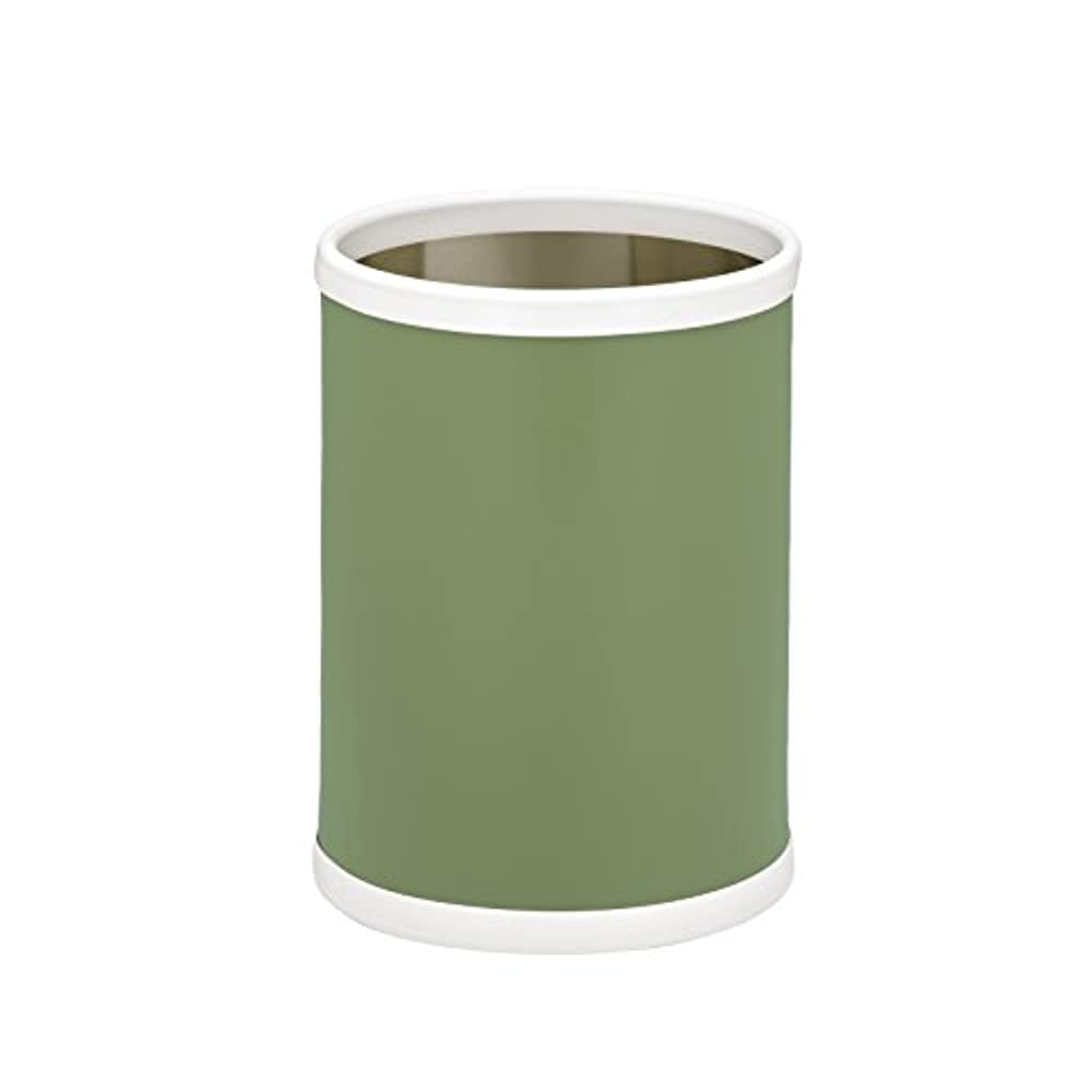 Kraftware Vinyl and Mylar Round Waste Basket 10 75 Mist Green
