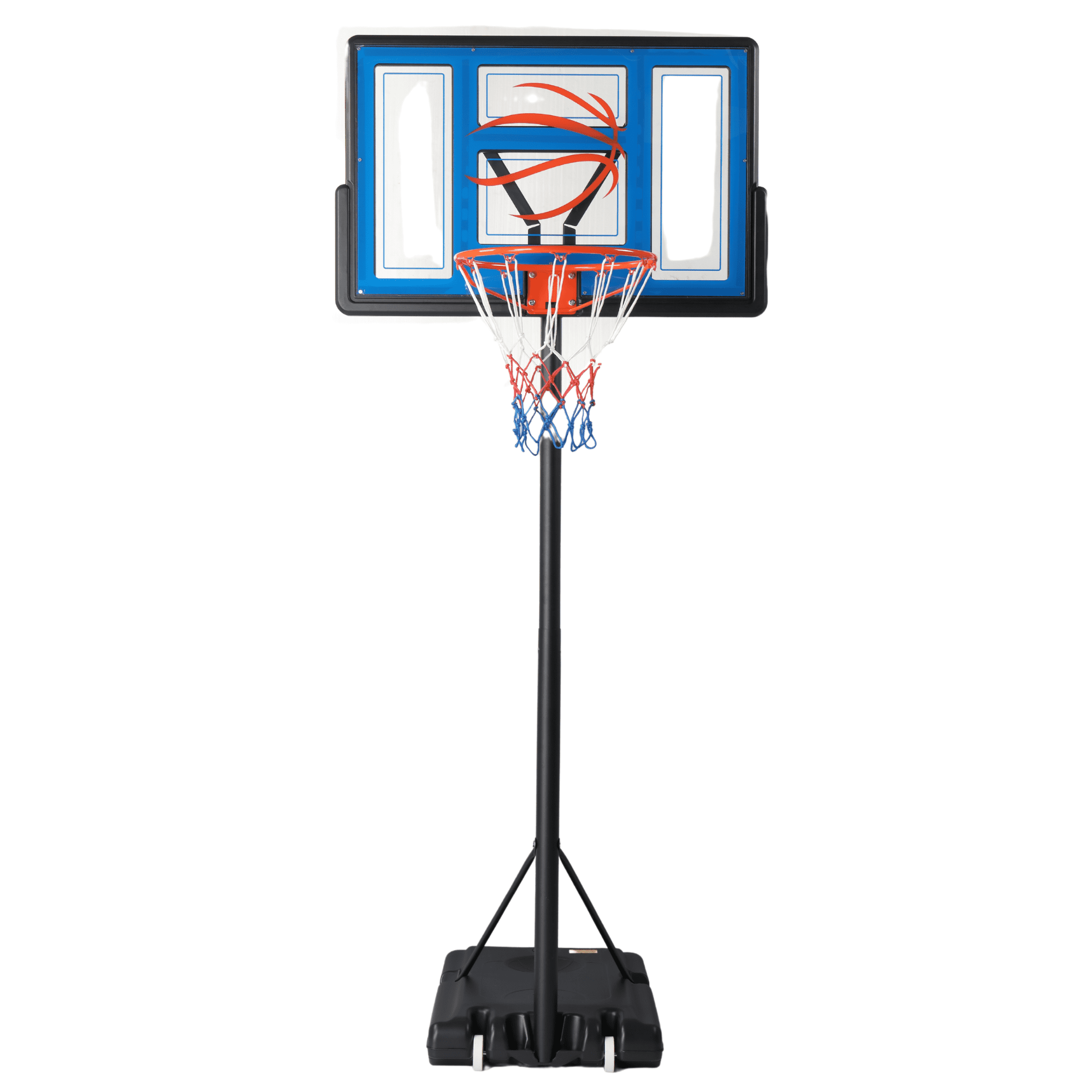 Ktaxon Portable Basketball Hoop Outdoor, Basketball Goal System 4.4-10ft Height Adjustable, 44inch Shatterproof Backboard, Gray Orange